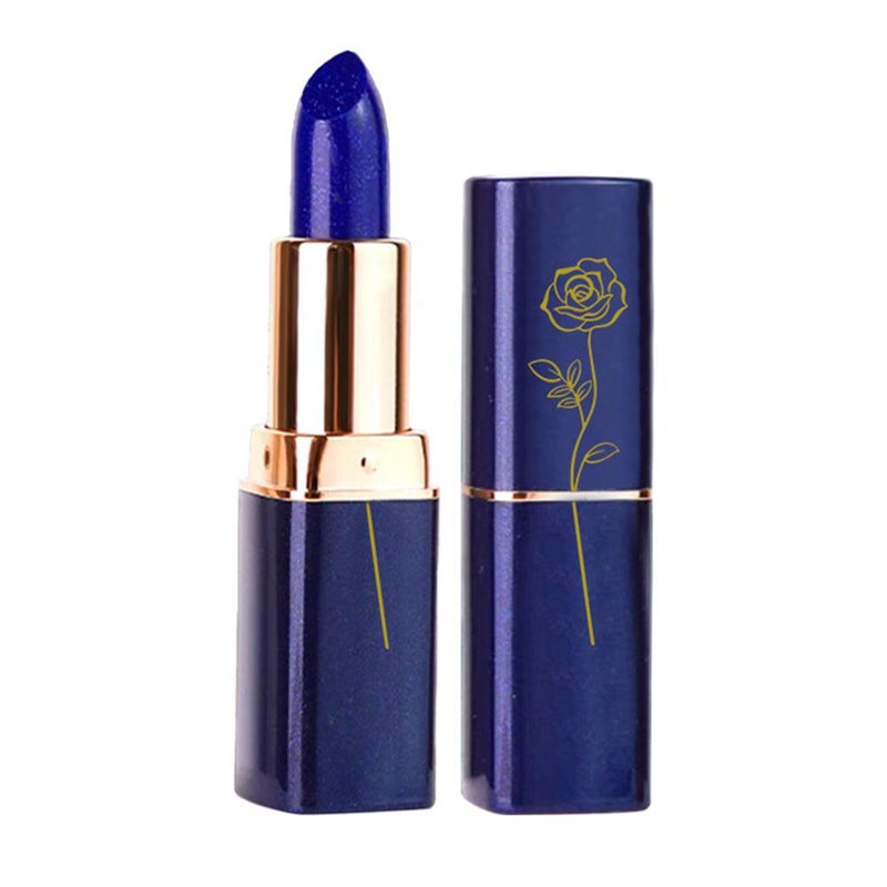 Dingzhuang Temperature-Sensitive Color-Changing Lip Balm, Moisturizing Blue Enchantress Color-Changing Lipstick, Non-Transferable and Long-Lasting, Women's Lip Balm